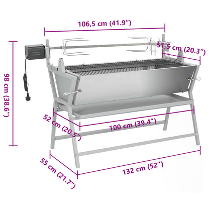 Rotisserie Železo A Nerezová Ocel Grilovací Jehla