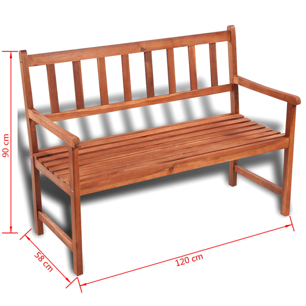 Zahradní Lavice 120 Cm Masivní Akáciové Dřevo
