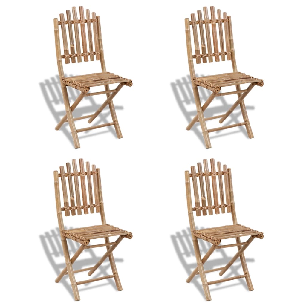 5Dílný Skládací Zahradní Jídelní Set Bambus