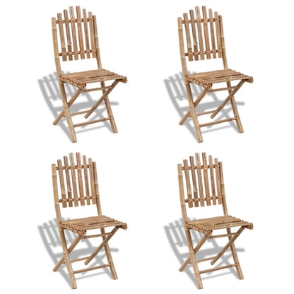 5Dílný Skládací Zahradní Jídelní Set Bambus