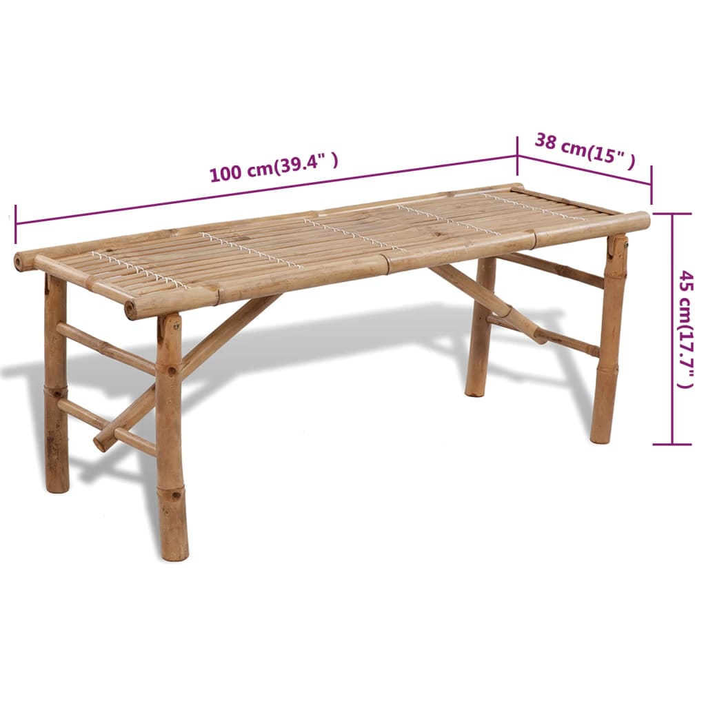 Pivní Set Stůl Se 2 Lavicemi 100 Cm Bambusový