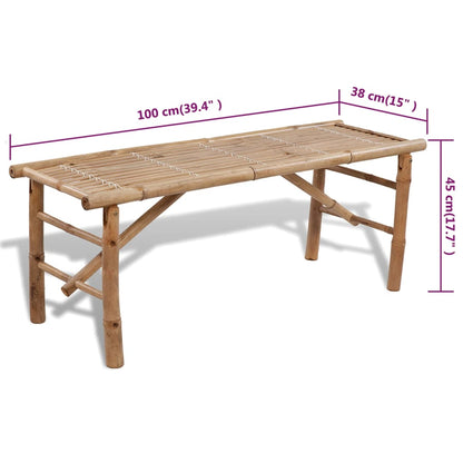 Pivní Set Stůl Se 2 Lavicemi 100 Cm Bambusový