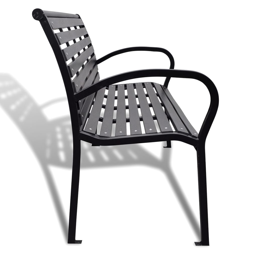 Zahradní Lavice Ocel A Wpc Černá