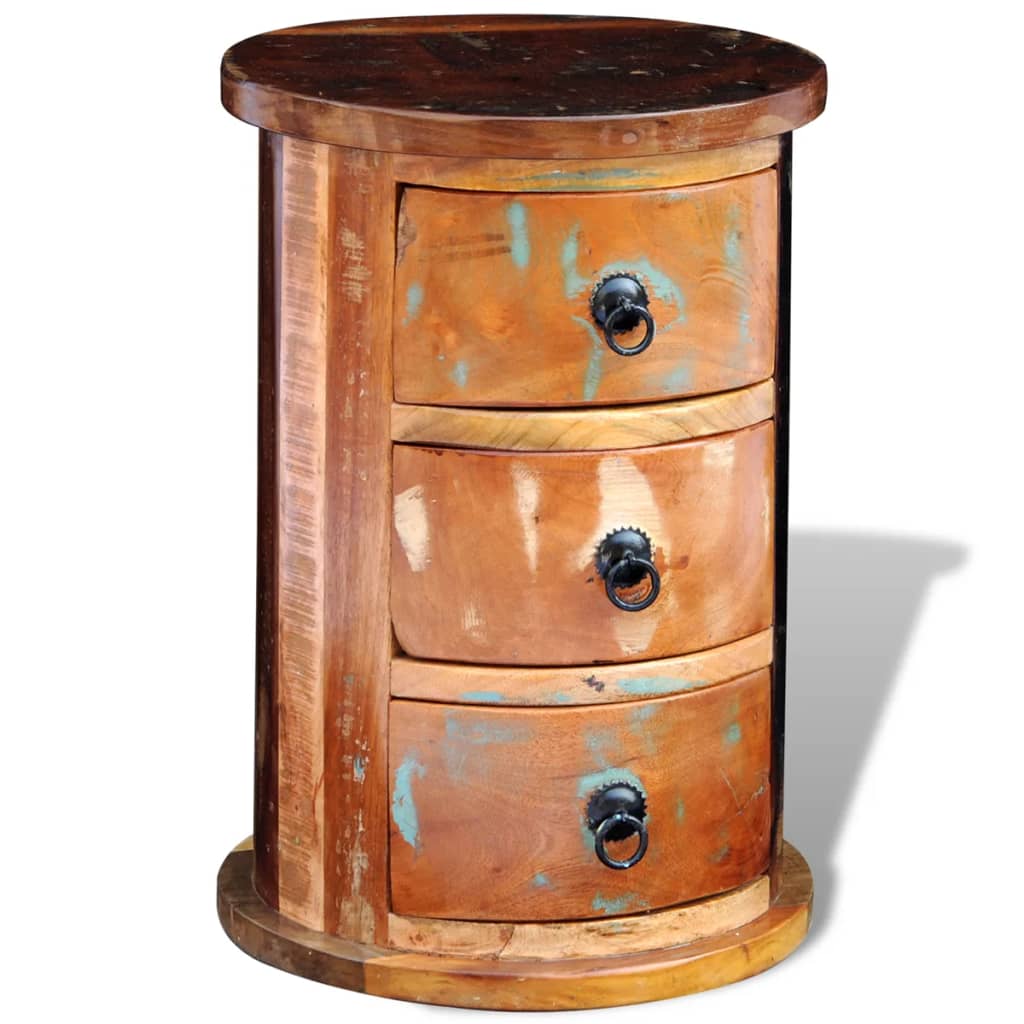 Komoda Se 3 Zásuvkami Masivní Recyklované Dřevo