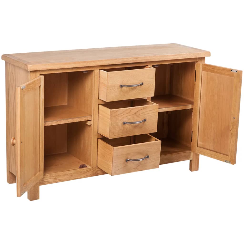 Příborník Se 3 Zásuvkami 110X33,5X70 Cm Masivní Dubové Dřevo