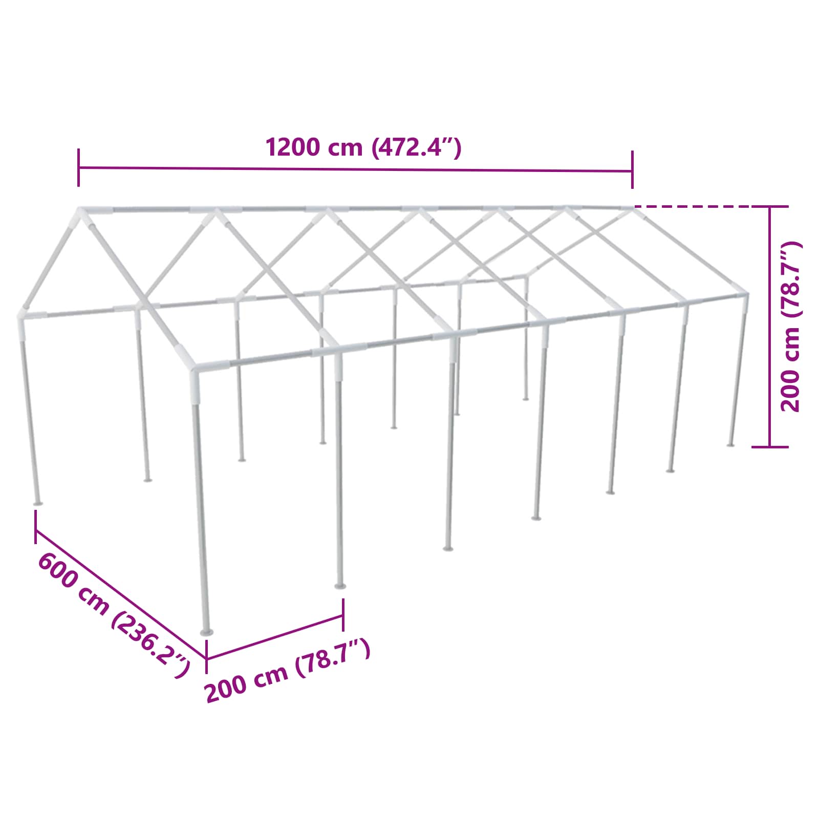Stanový Materiál Bez Rámu Bílý 12 X 6 M Pe