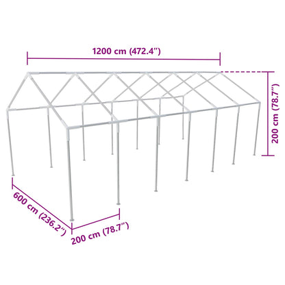 Stanový Materiál Bez Rámu Bílý 12 X 6 M Pe