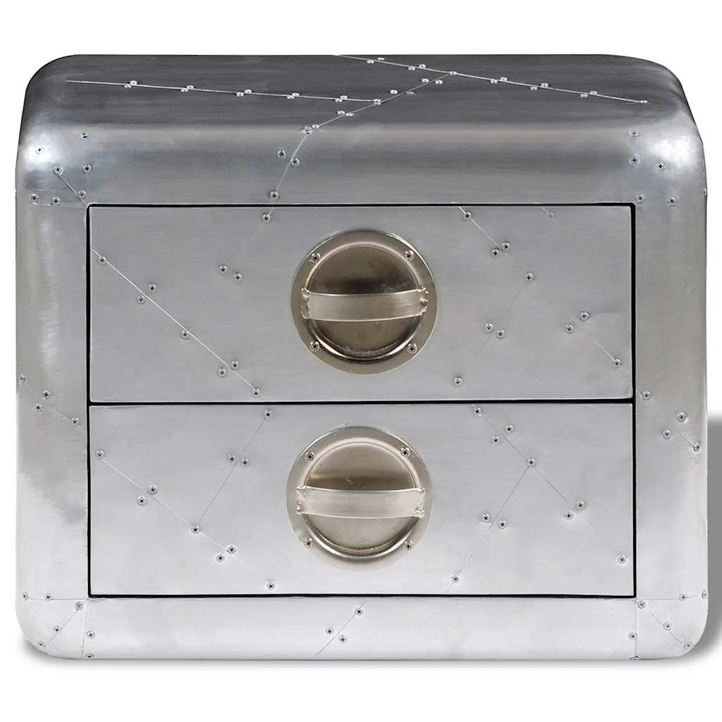 Přístavný Stolek Se 2 Zásuvkami Vintage Aircraft Arman Styl Bílá