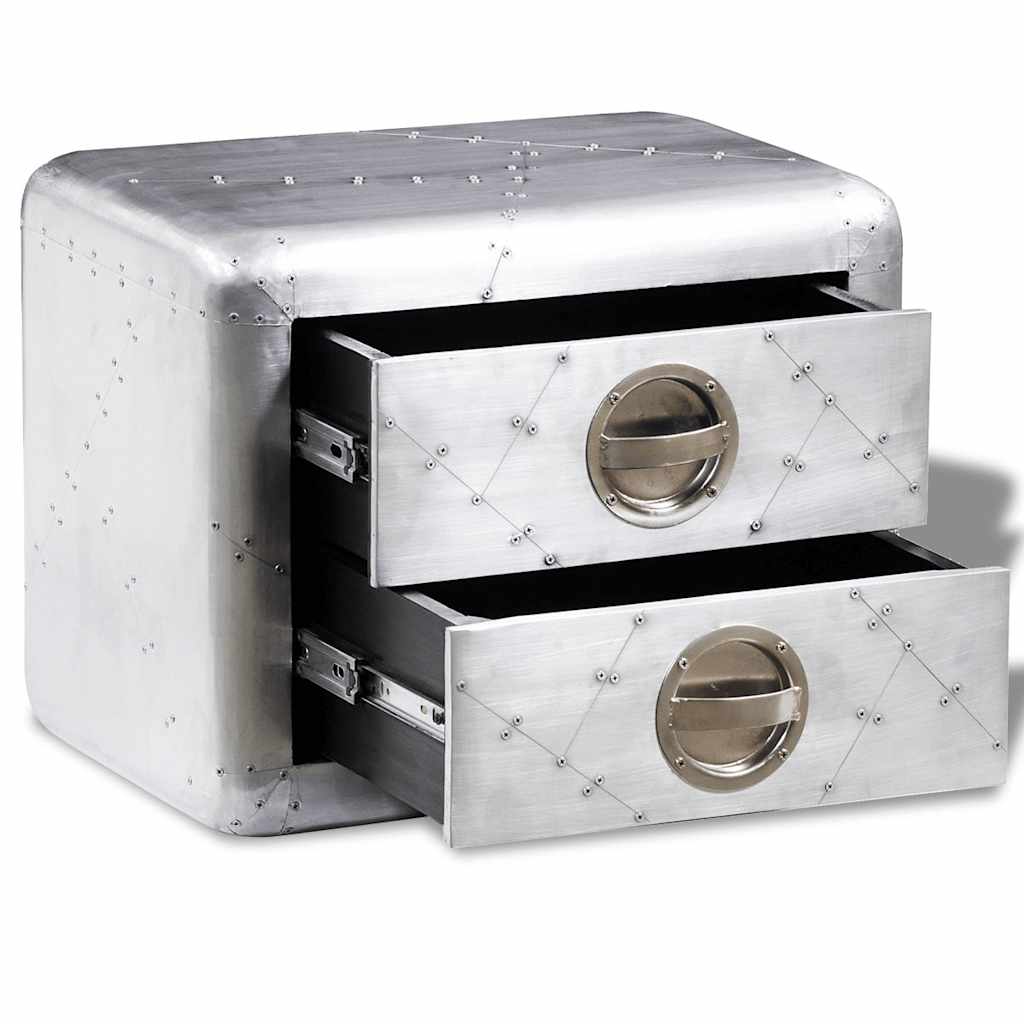 Přístavný Stolek Se 2 Zásuvkami Vintage Aircraft Arman Styl Bílá