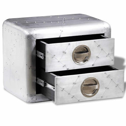 Přístavný Stolek Se 2 Zásuvkami Vintage Aircraft Arman Styl Bílá