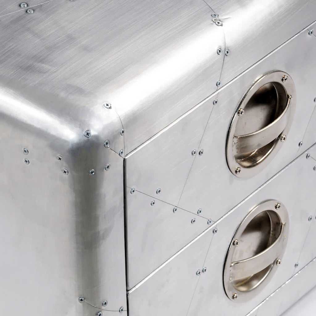 Přístavný Stolek Se 2 Zásuvkami Vintage Aircraft Arman Styl Bílá