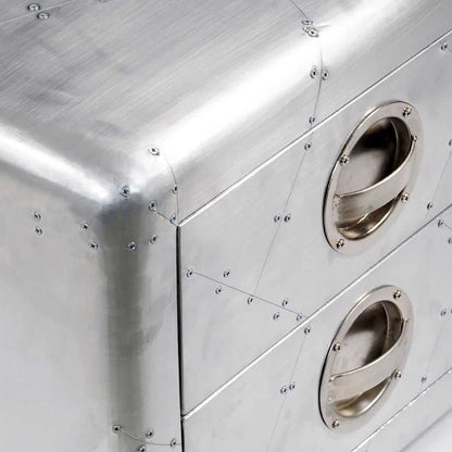 Přístavný Stolek Se 2 Zásuvkami Vintage Aircraft Arman Styl Bílá