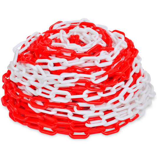 Výstražný plastový řetěz červenobílý