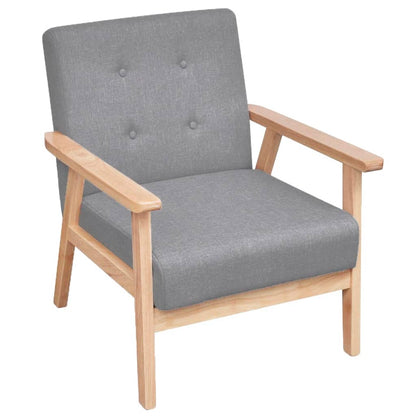 Křeslo Světle Šedé Textil