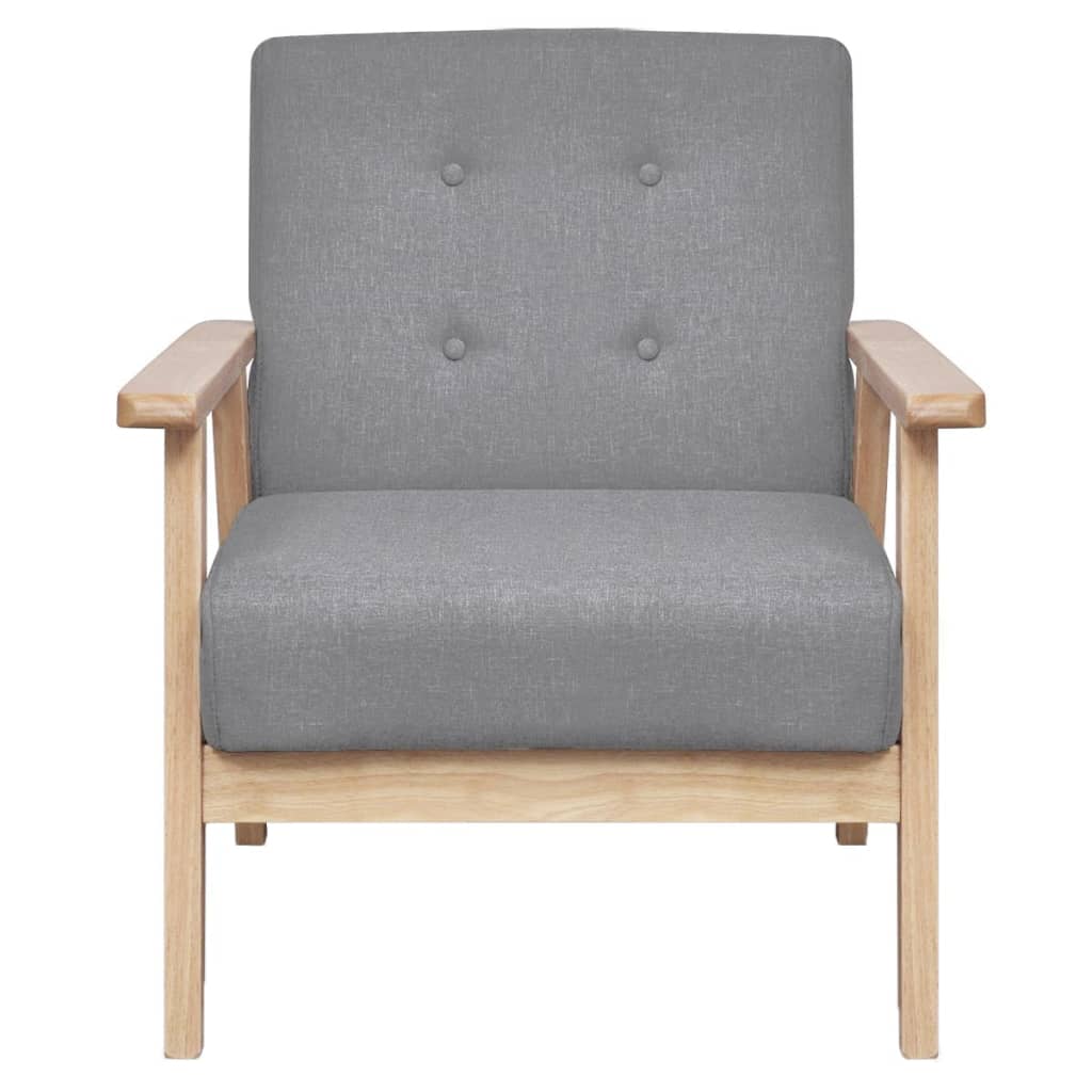 Křeslo Světle Šedé Textil