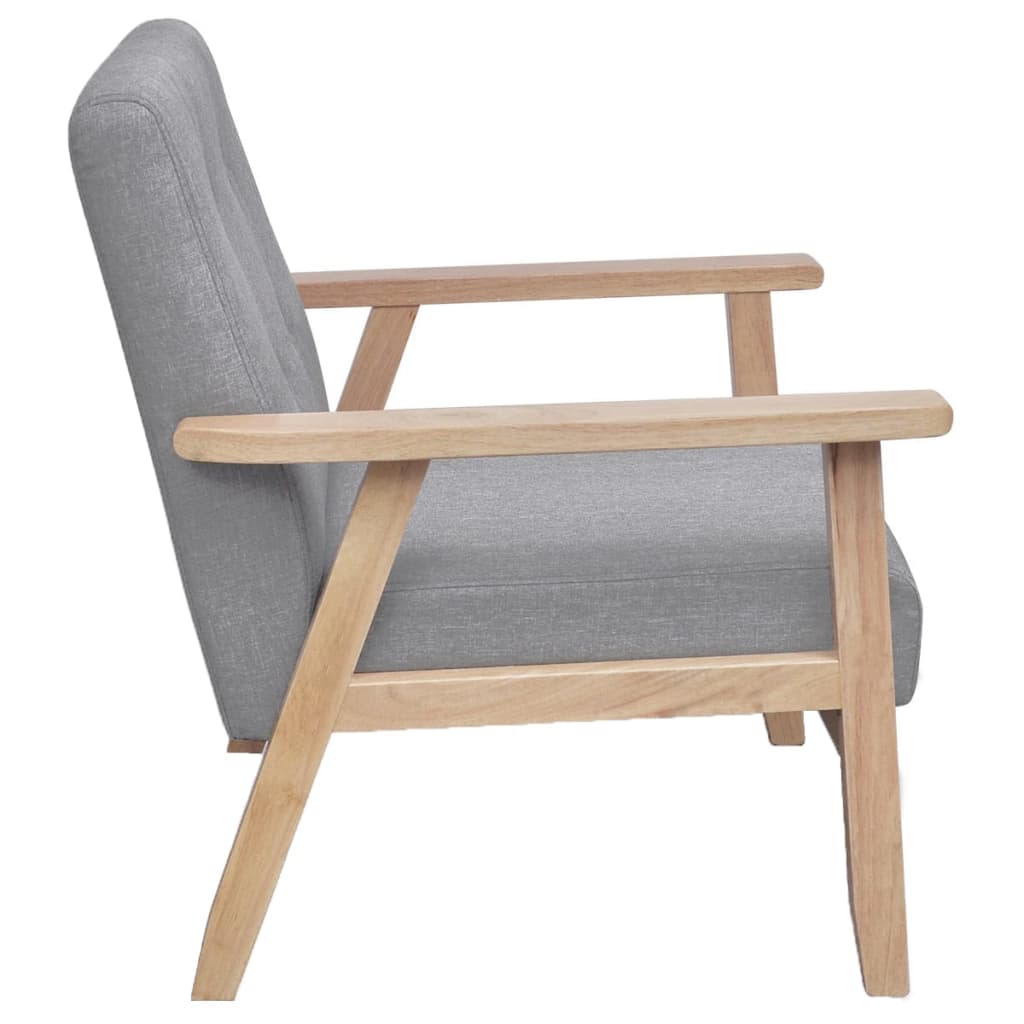 Křeslo Světle Šedé Textil