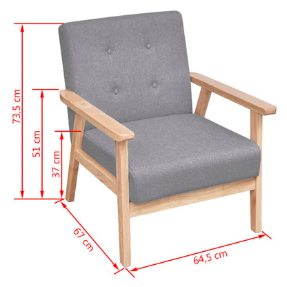 Křeslo Světle Šedé Textil