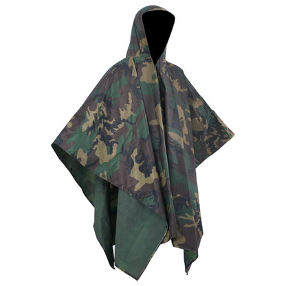 130867 Waterproof Army Rain Poncho For Camping/Hiking Camouflage