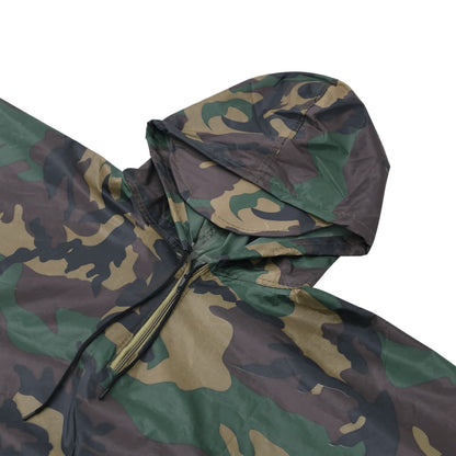 130867 Waterproof Army Rain Poncho For Camping/Hiking Camouflage