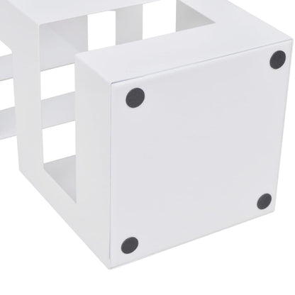 Bílý Hranatý Stojan Na Deštníky A Vycházkové Hole, Ocelový, 48,5 Cm