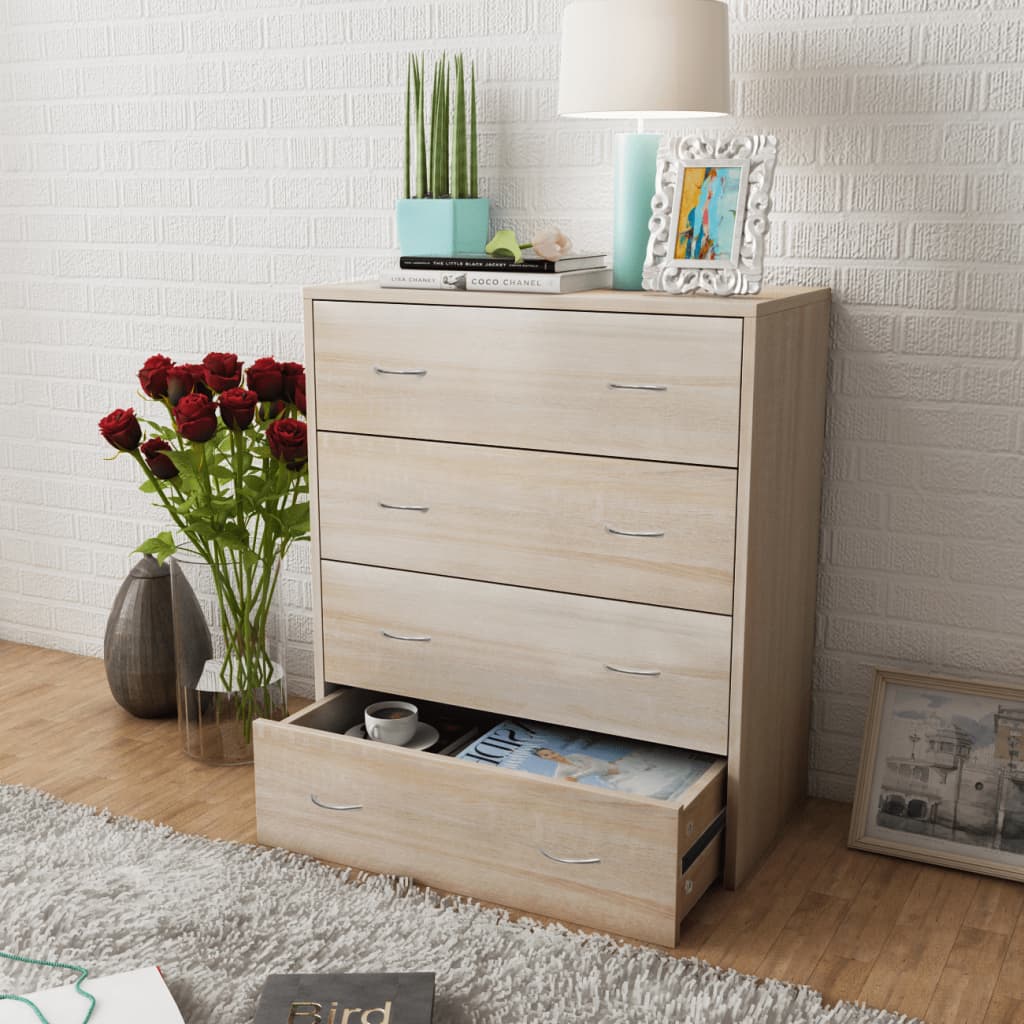 Příborník Se 4 Zásuvkami 60 X 30,5 X 71 Cm Betonově Šedá
