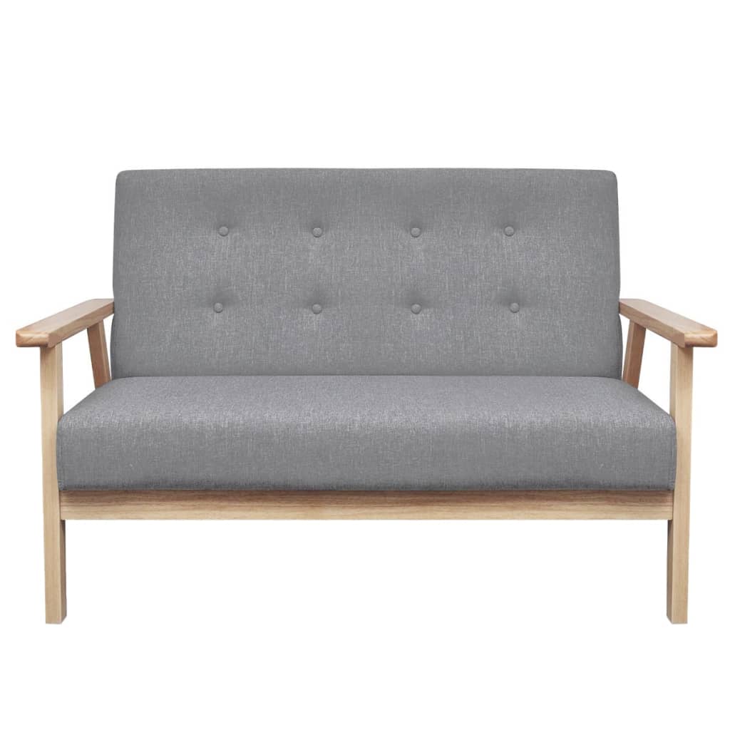 Sedací Souprava 2 Kusy Textil Světle Šedá