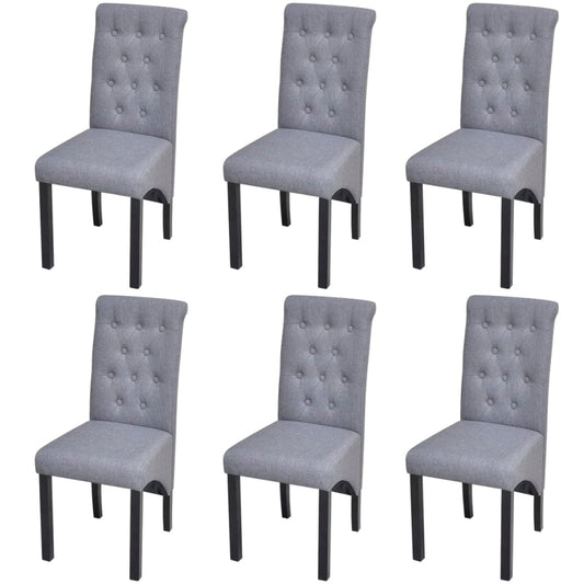 Jídelní Židle 6 Ks Světle Šedé Textil