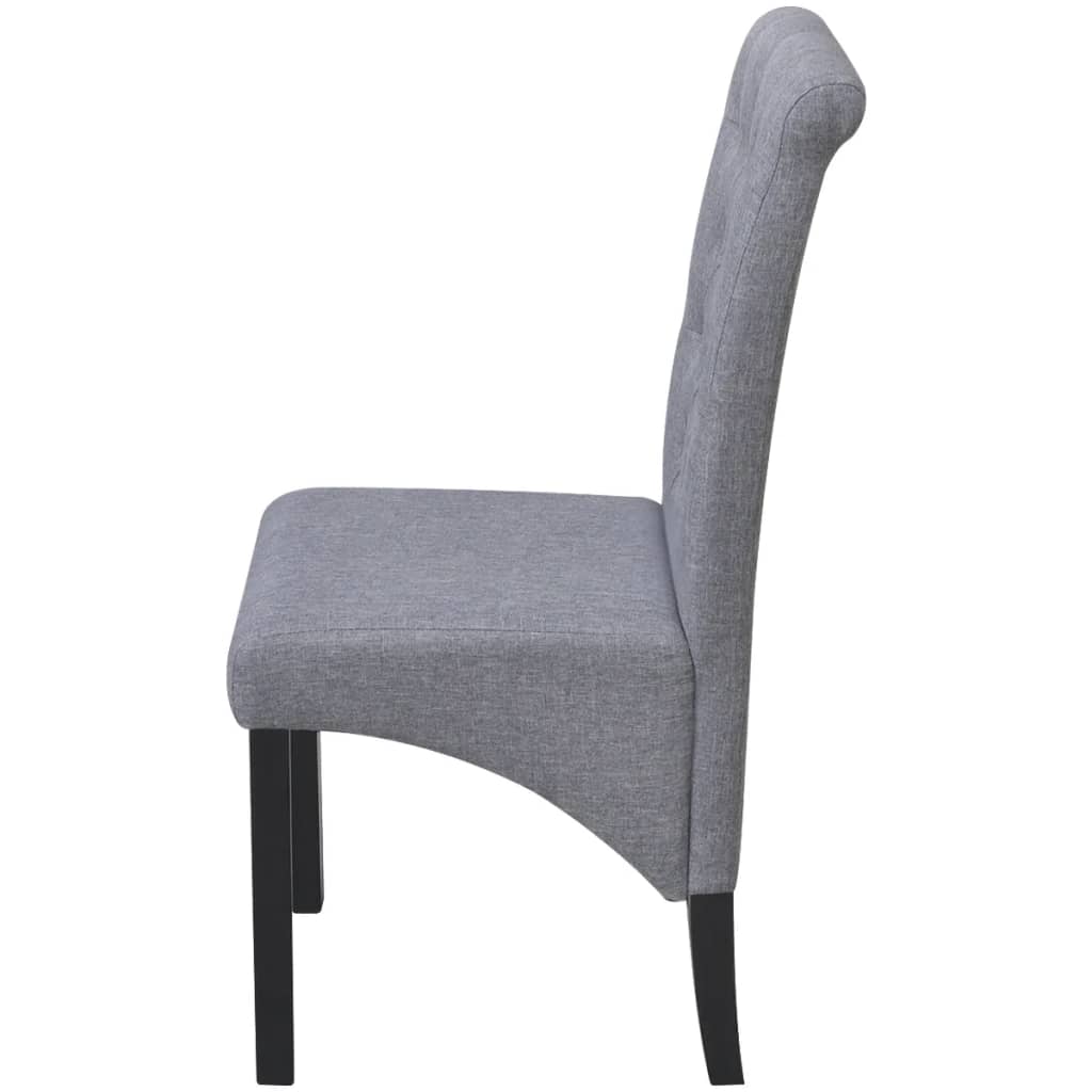 Jídelní Židle 6 Ks Světle Šedé Textil