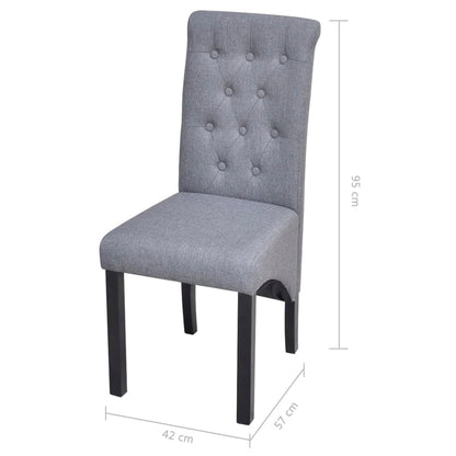 Jídelní Židle 6 Ks Světle Šedé Textil