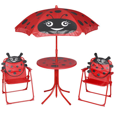 3Dílný Dětský Zahradní Bistro Set Se Slunečníkem Žlutý