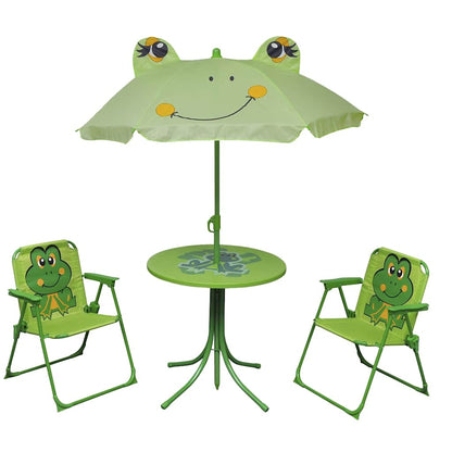 3Dílný Dětský Zahradní Bistro Set Se Slunečníkem Žlutý