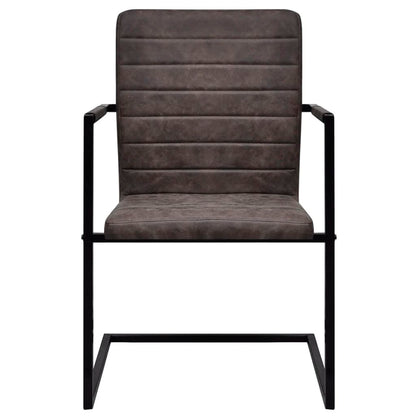 Konzolové Jídelní Židle 4 Ks Hnědé Umělá Kůže