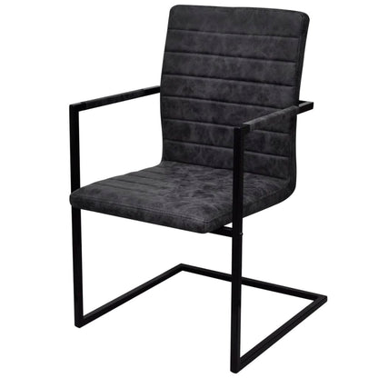 Konzolové Jídelní Židle 6 Ks Černé Umělá Kůže