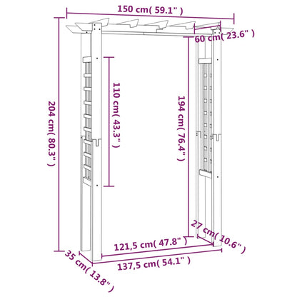 Besídka / Růžový Oblouk 150X60X204 Cm Impregnované Dřevo