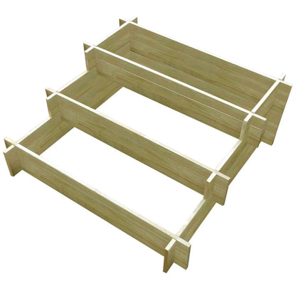 3Stupňový Truhlík 90 X 90 X 35 Cm Impregnované Dřevo Antracitová