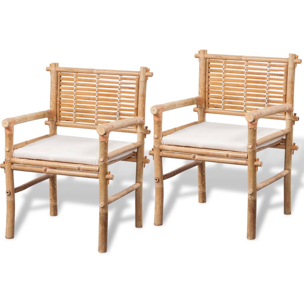 3Dílný Bistro Set S Poduškami Bambusový