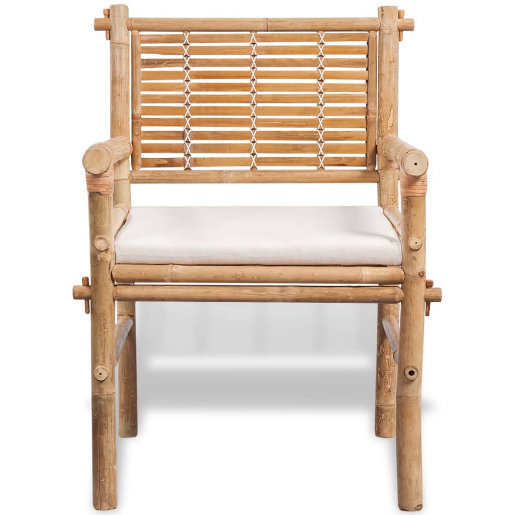 3Dílný Bistro Set S Poduškami Bambusový