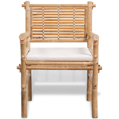 3Dílný Bistro Set S Poduškami Bambusový