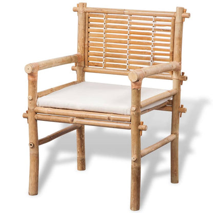 3Dílný Bistro Set S Poduškami Bambusový