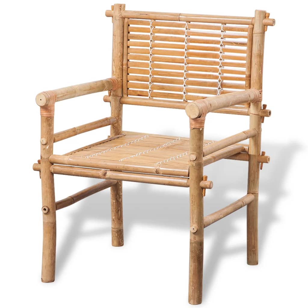 3Dílný Bistro Set S Poduškami Bambusový