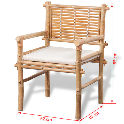 3Dílný Bistro Set S Poduškami Bambusový