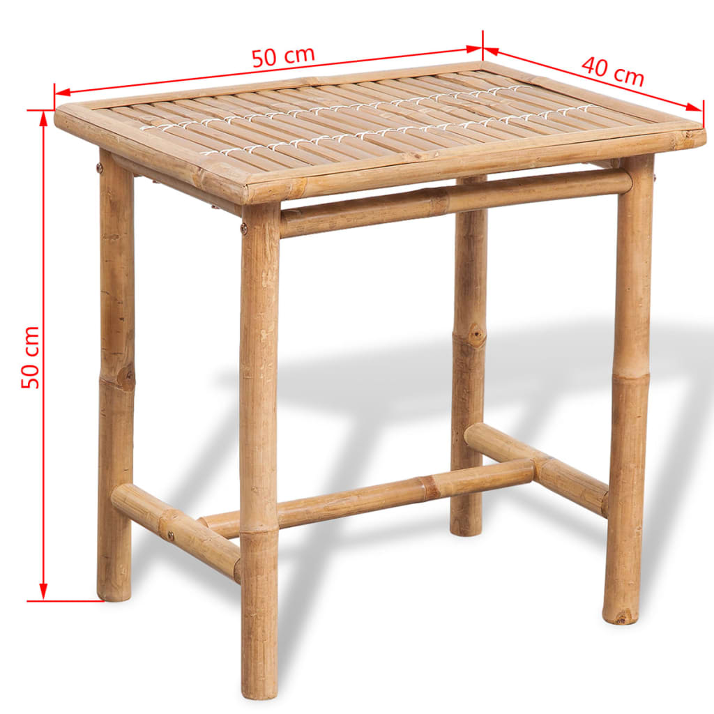 3Dílný Bistro Set S Poduškami Bambusový