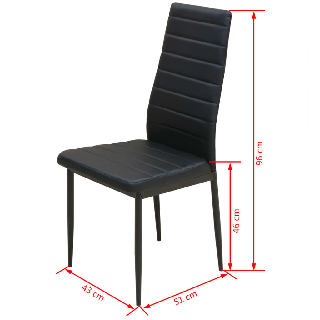 Pětidílný Jídelní Set Stolu A Židlí Černý