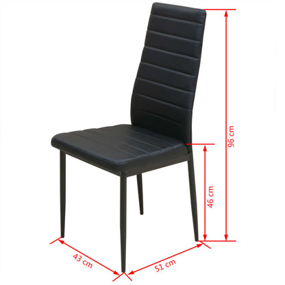 Pětidílný Jídelní Set Stolu A Židlí Černý