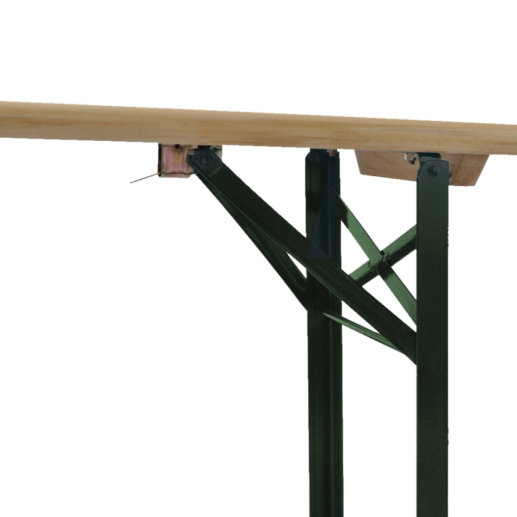 Skládací Cateringový Stůl Se 2 Lavicemi 220 Cm Masivní Borovice