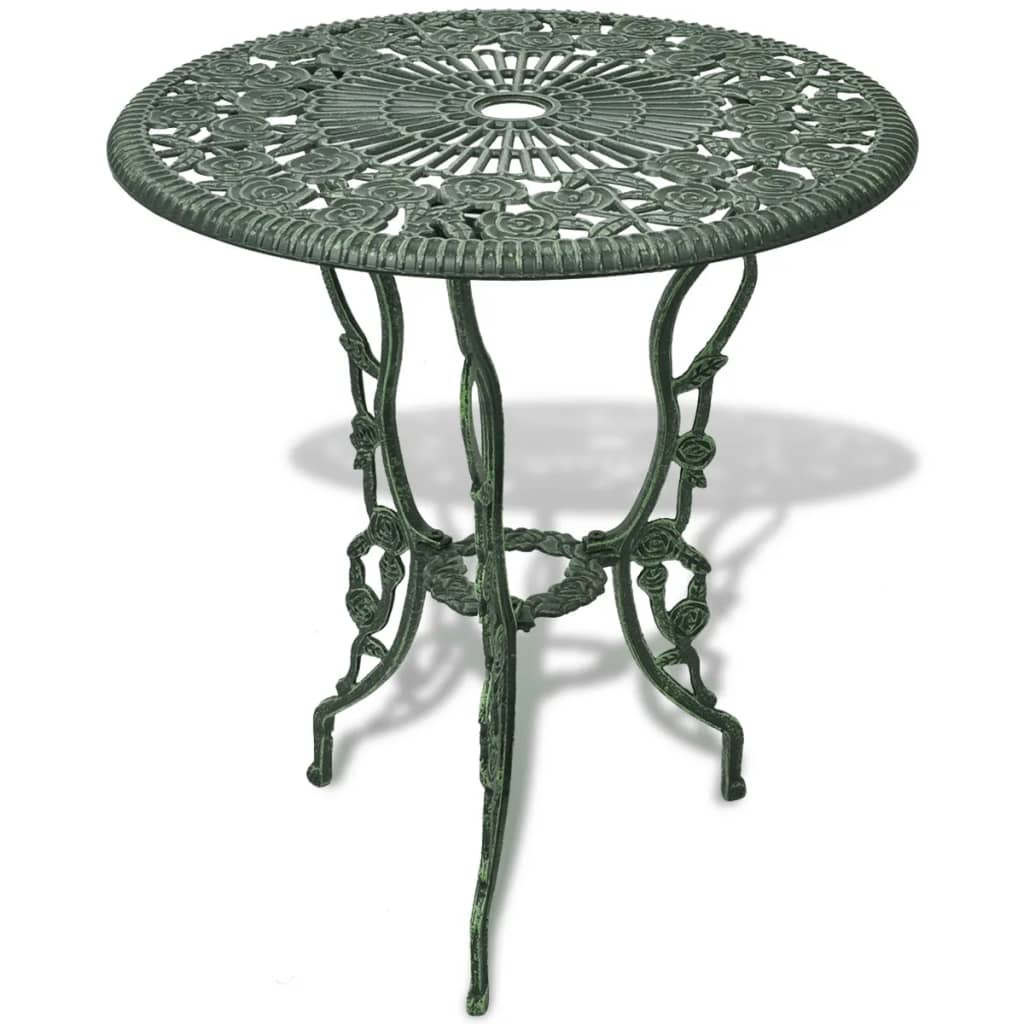 3Dílný Bistro Set Litý Hliník Zelený