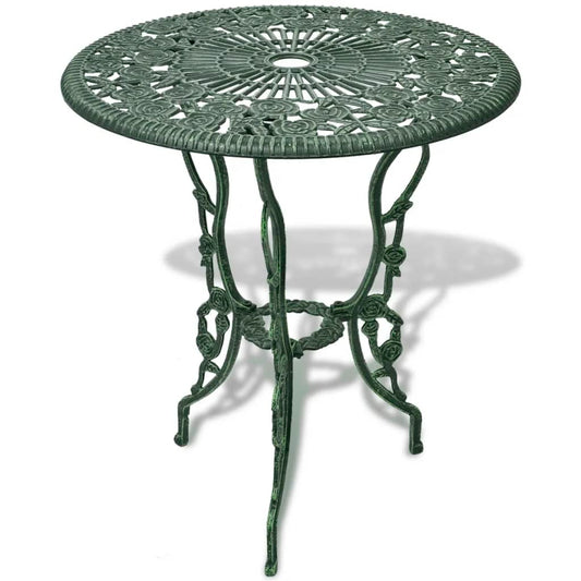 3Dílný Bistro Set Litý Hliník Zelený