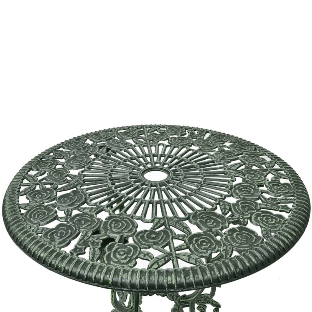 3Dílný Bistro Set Litý Hliník Zelený