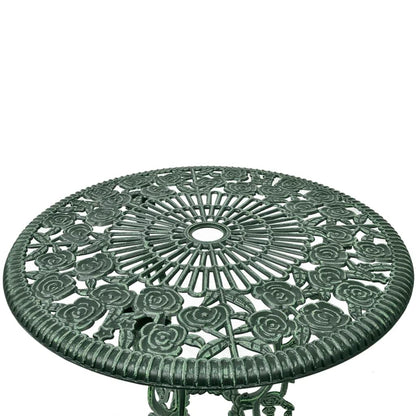 3Dílný Bistro Set Litý Hliník Zelený