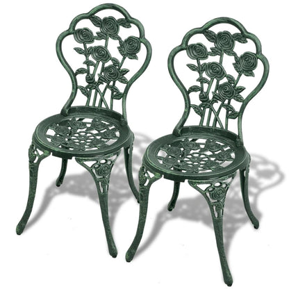 3Dílný Bistro Set Litý Hliník Zelený